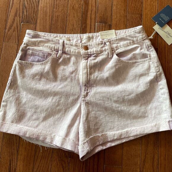 Women's Light Pink/Whitewash Denim Shorts NWT Size 14 - Picture 3 of 9